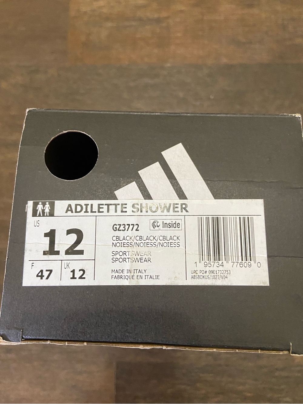 Adidas Men’s Black Slide Sandals - Picture 4 of 4